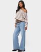 EDIKTED Alexis Off Shoulder Striped Knit Top image number 4