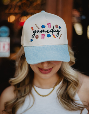 KATYDID Gameday Baseball Doodles Vintage Trucker Hat Alternative Image