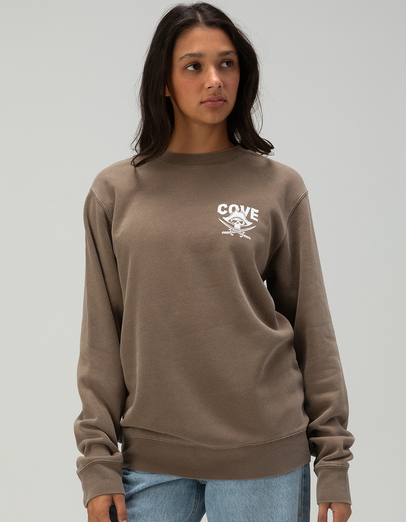 COVE SURF CO. Jolly Roger Womens Crewneck Sweatshirt CLAY Tillys