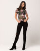 IVY & MAIN Floral Mesh Womens Tee image number 4