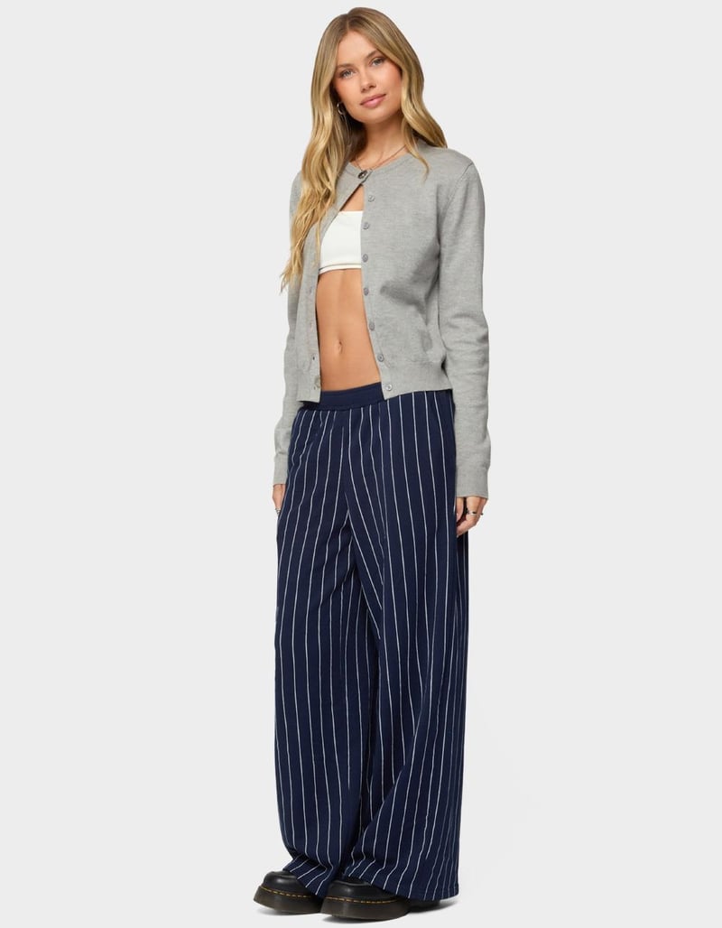 EDIKTED Mercer Pinstripe Wide Leg Sweatpants image number 3