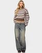 EDIKTED Penelope Fuzzy Striped Sweater image number 4