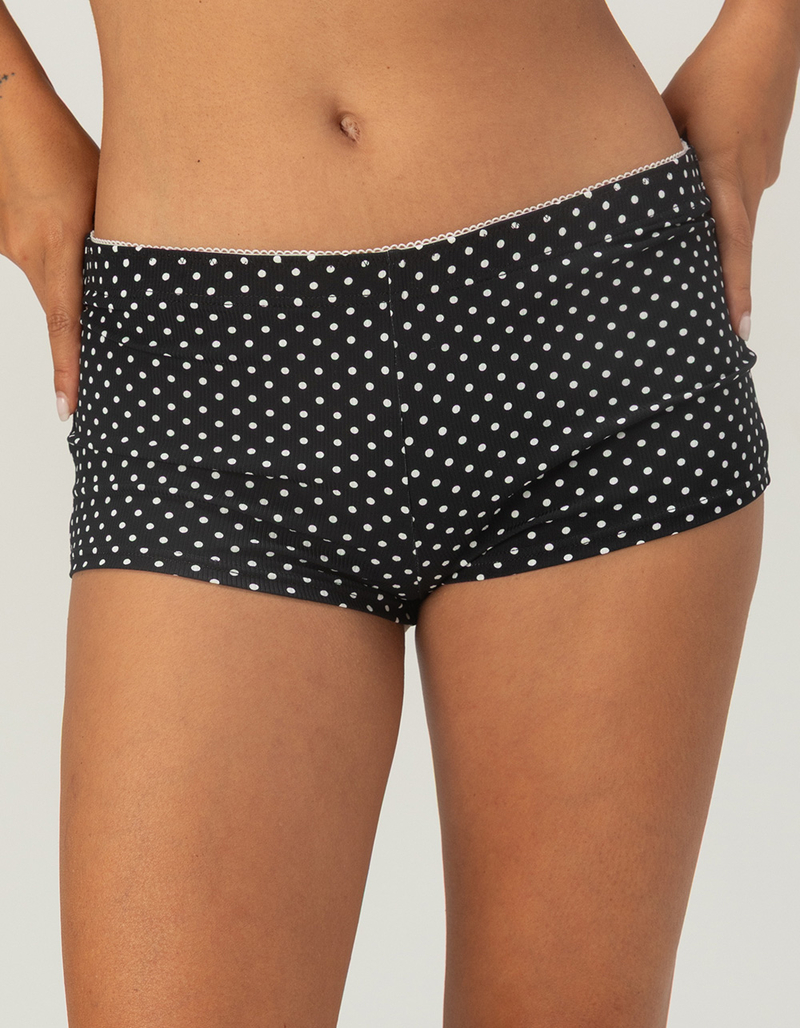 FULL TILT Polka Dot Textured Womens Micro Swim Boyshorts image number 1