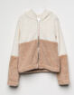 WHITE FAWN Color Block Sherpa Girls Jacket image number 1