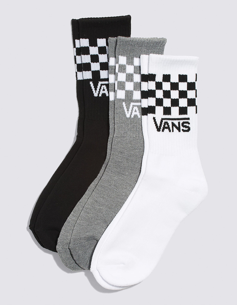 VANS Checkered 3 Pack Boys Crew Socks image number 0