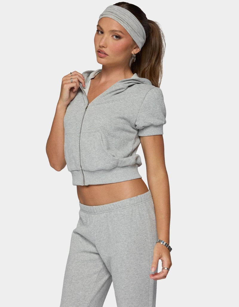 EDIKTED Rachel Short Sleeve Hooded Top image number 1