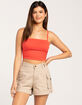 RSQ Womens Mid Length Cargo Shorts image number 1