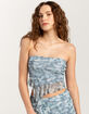 FULL TILT Ruffle Print Womens Tube Top image number 2