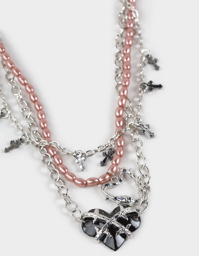 FULL TILT Layered Cross/Heart Necklace image number 2
