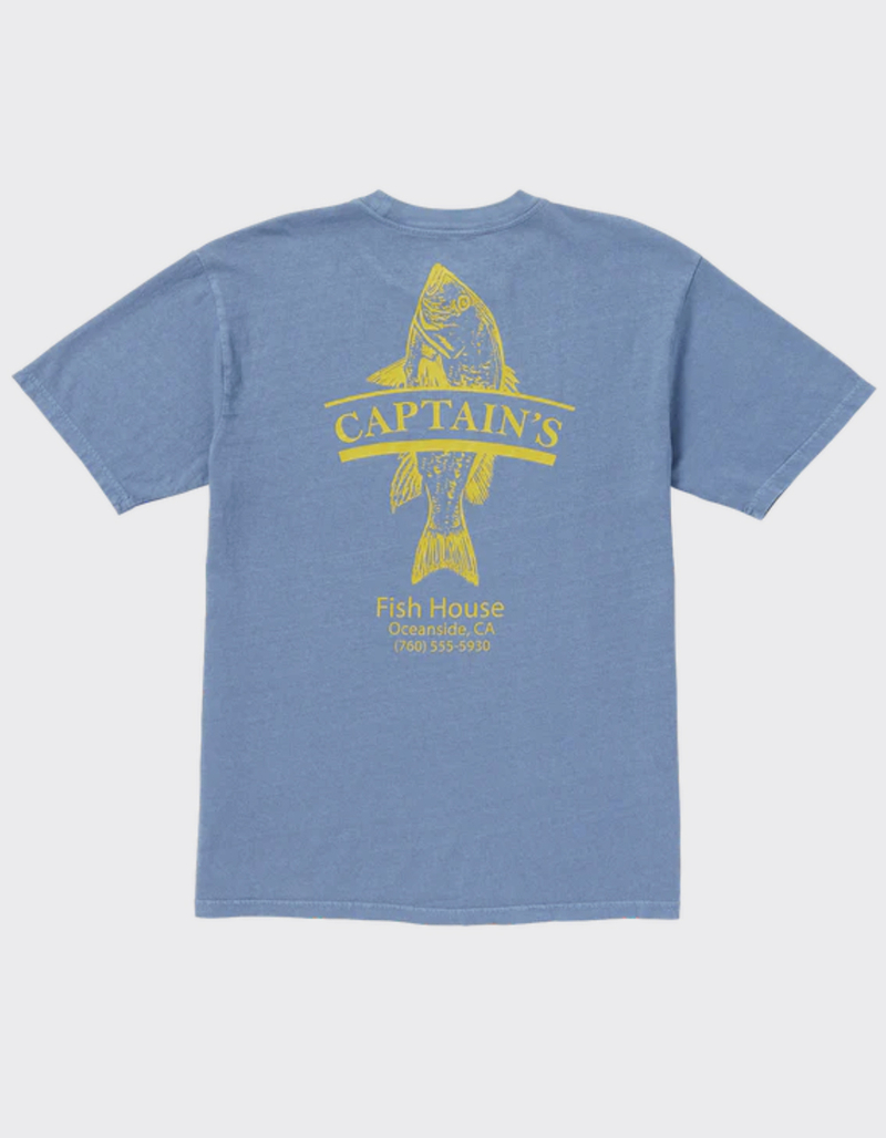 CAPTAIN FIN Cap Fish House Mens Tee BLUE Tillys