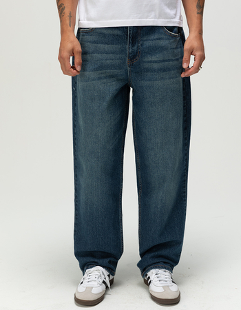 RSQ Mens Loose Dark Wash Jeans Primary Image