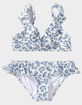 RAISINS Day Dreamer Girls Texture Ruffle Triangle Top Bikini Set image number 1