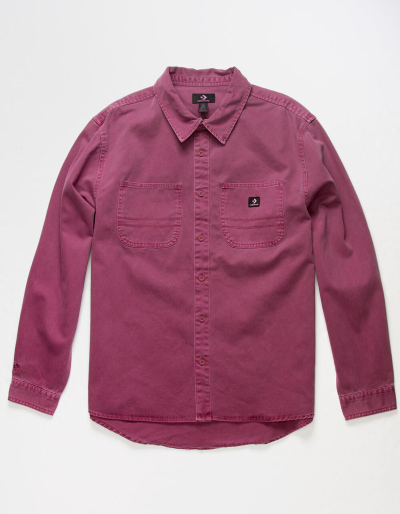 CONVERSE Mens Woven Long Sleeve Shirt image number 0