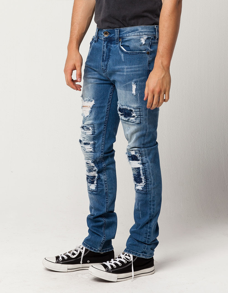 RSQ Seattle Mens Skinny Tapered Ripped Jeans image number 2