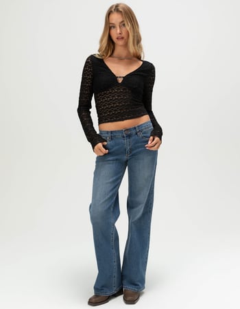 FULL TILT Texture Hardware Womens Long Sleeve Top Alternative Image