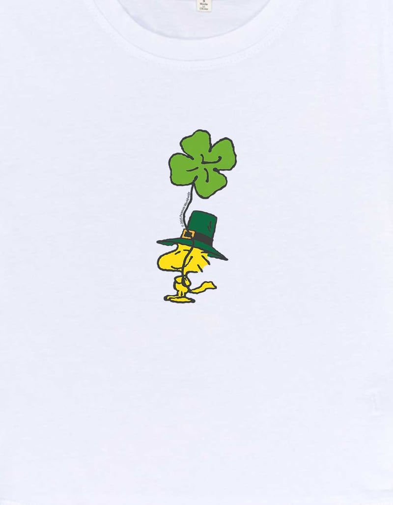 PEANUTS Woodstock Shamrock Womens Baby Tee image number 2