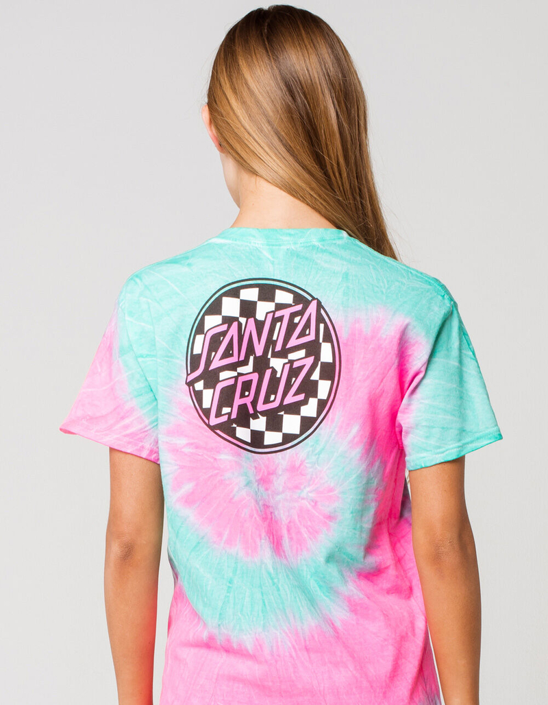 SANTA CRUZ Cloud Check Tie Dye Womens Tee image number 0