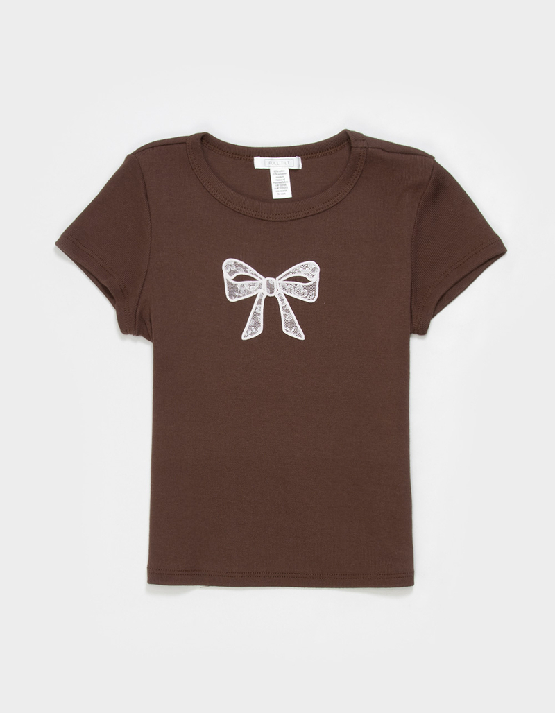 FULL TILT Lace Bow Girls Baby Tee image number 0