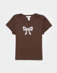 FULL TILT Lace Bow Girls Baby Tee image number 1