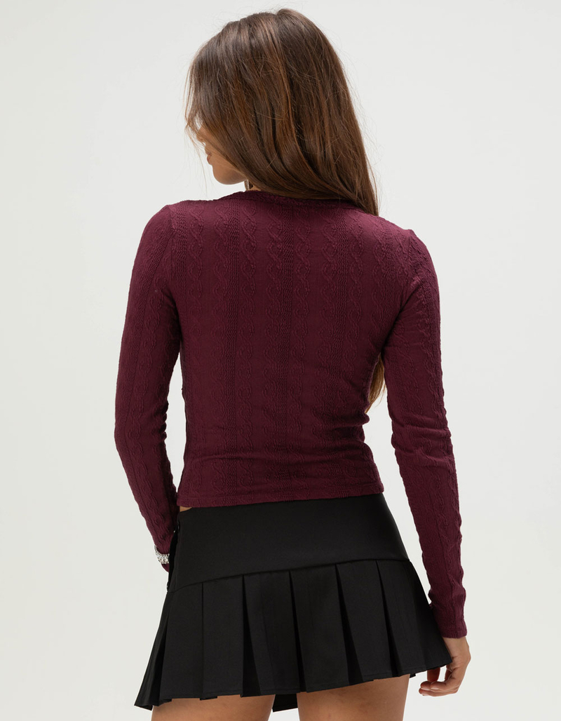 RSQ Womens Texture Long Sleeve Top image number 3