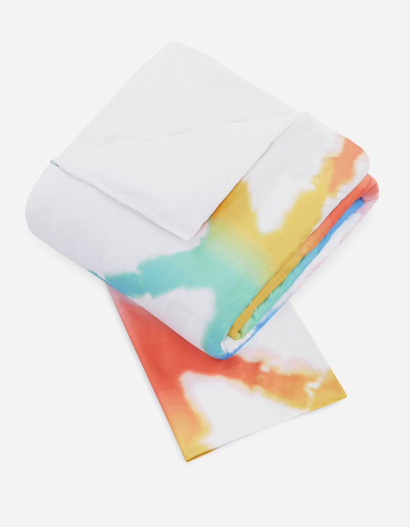 Rainbow Tie Dye Twin Comforter Set image number 3