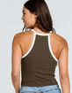 HEART & HIPS Womens Olive Ringer Tank image number 3