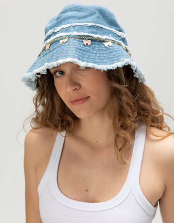 Bow Charm Womens Bucket Hat Alternative Image