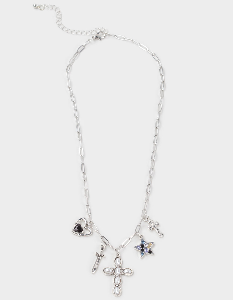 RSQ Cross/Star/Heart Charm Necklace image number 0