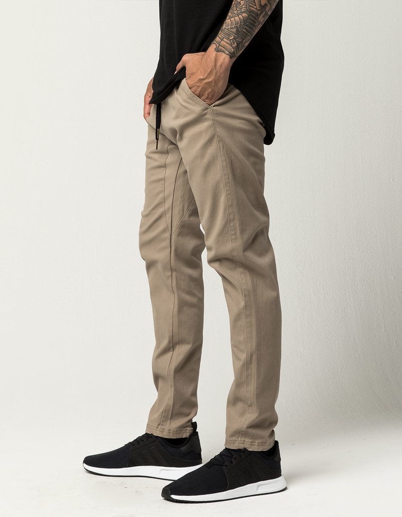CHARLES AND A HALF Dark Khaki Mens Chino Jogger Pants image number 2