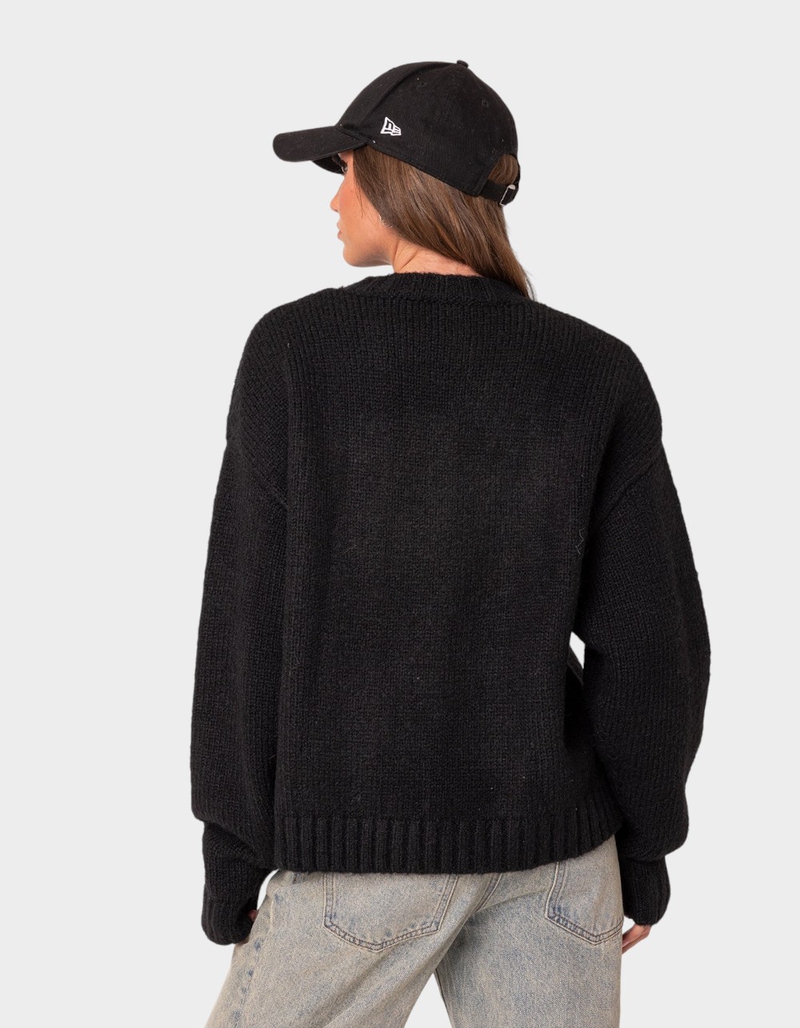 EDIKTED USA Oversized Chunky Knit Sweater image number 3