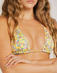 FULL TILT Floral Smocked Triangle Bikini Top image number 4