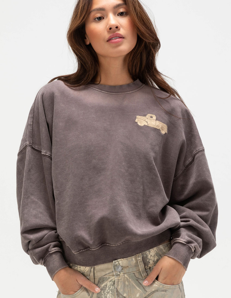 FULL TILT Rodeo Cowboy Womens Crewneck Sweatshirt image number 1