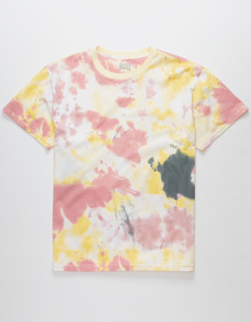 RSQ Oversized Tie Dye Mens Rose T-Shirt image number 0