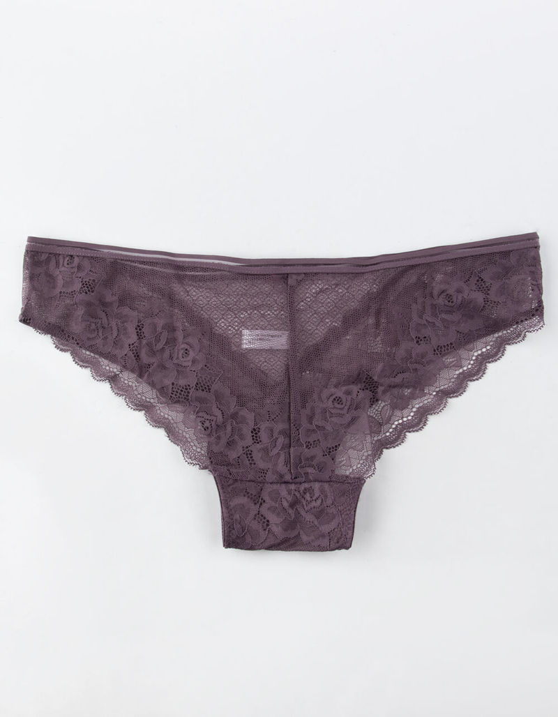 FULL TILT Flower Lace Purple Bikini Panties image number 1