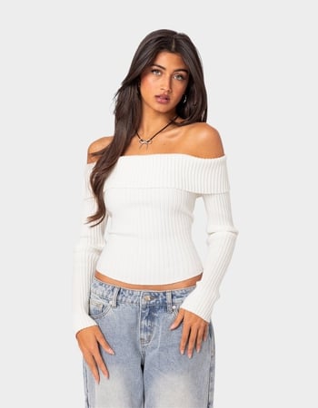 EDIKTED Lauren Knit Fold Over Top Primary Image