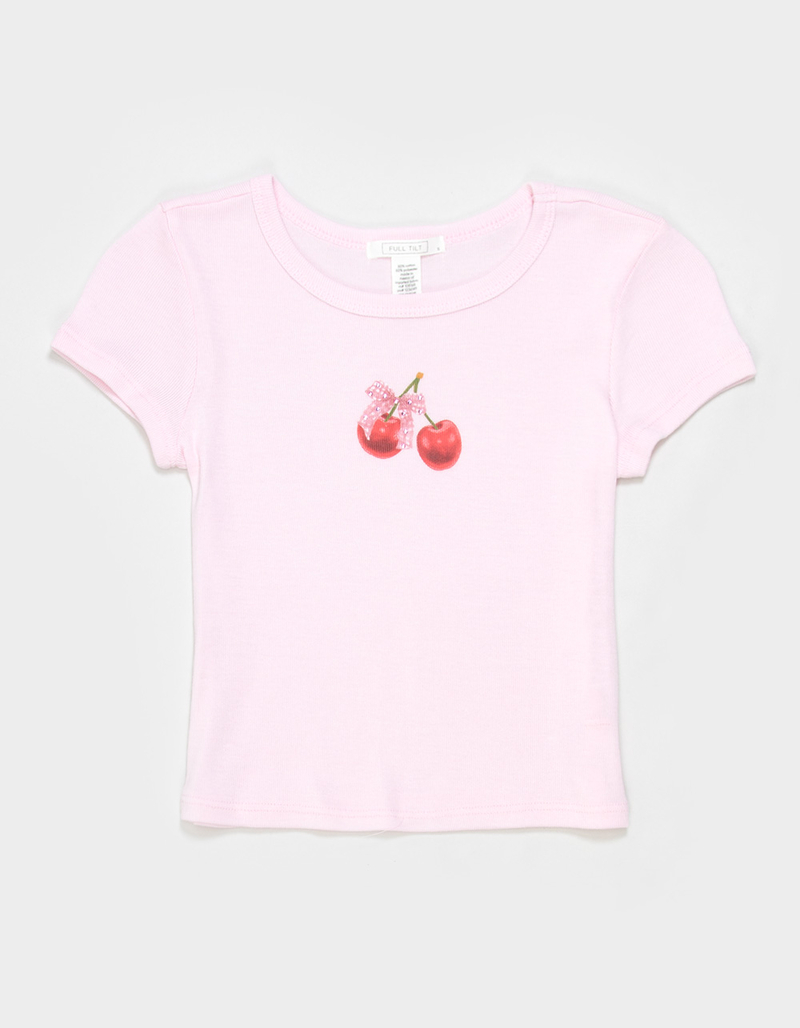 FULL TILT Girls Bow Cherry Tee image number 0