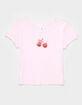 FULL TILT Girls Bow Cherry Tee image number 1