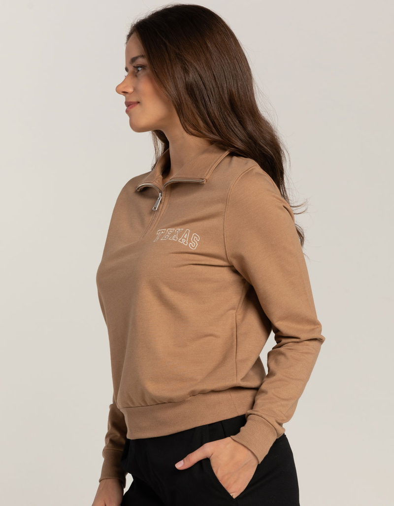 FULL TILT Texas Quarter Zip Womens Sweatshirt image number 1