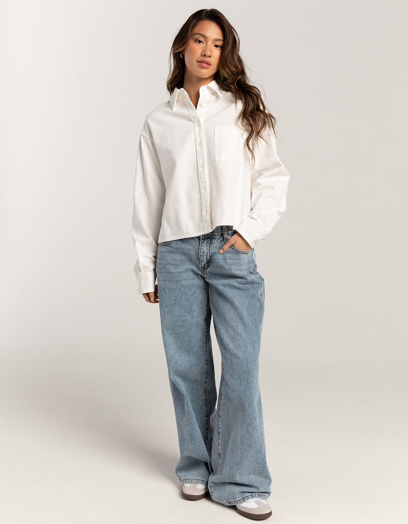 RSQ Womens Denim Crop Shirt image number 2