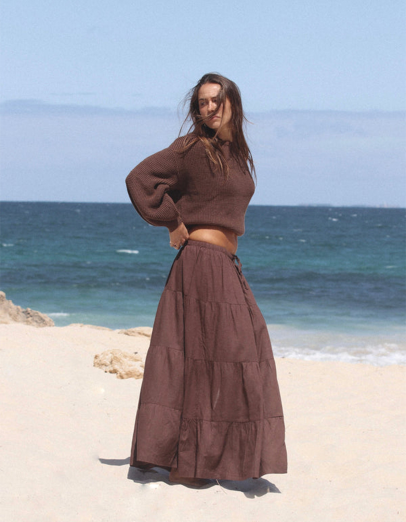 RHYTHM Classic Womens Tiered Maxi Skirt image number 4