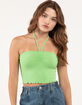 DESTINED Cinched Neck Womens Halter Top image number 1