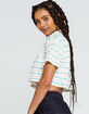 FULL TILT Stripe Womens Crop Polo Tee image number 2