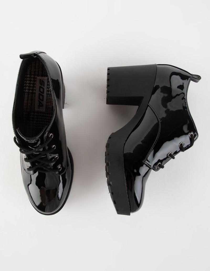 SODA Brief Lace Up Block Heel Womens Shoes image number 4