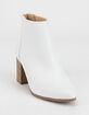 DELICIOUS Clean Stacked Womens White Booties image number 1