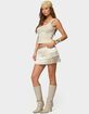 EDIKTED Sarai Tiered Fringed Mini Skirt image number 4
