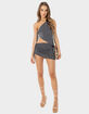 EDIKTED Frankie Asymmetric Drawstring Womens Top image number 2