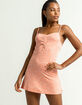 SKY AND SPARROW Ditsy Cinch Front Coral Slip Dress image number 1