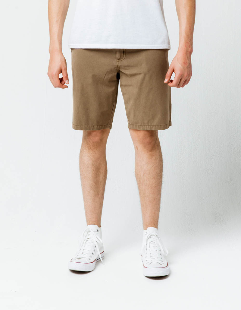 VALOR Pigment Dyed Dark Khaki Mens Hybrid Shorts image number 2