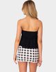 EDIKTED Linen Look Strapless Peplum Top image number 5