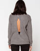 WOVEN HEART Open Tear Drop Back Charcoal Womens Sweater image number 3